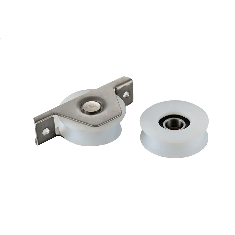 Rueda de puerta deslizante de nylon con rodamientos laminados